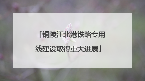 铜陵江北港铁路专用线建设取得重大进展