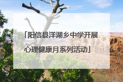 阳信县洋湖乡中学开展心理健康月系列活动