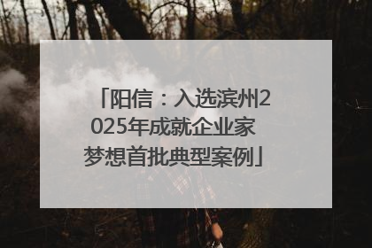 阳信：入选滨州2025年成就企业家梦想首批典型案例