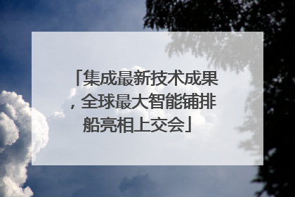 集成最新技术成果，全球最大智能铺排船亮相上交会