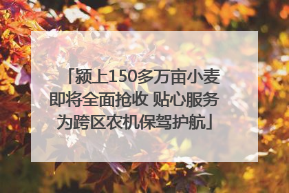 颍上150多万亩小麦即将全面抢收 贴心服务为跨区农机保驾护航