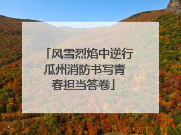 风雪烈焰中逆行 瓜州消防书写青春担当答卷