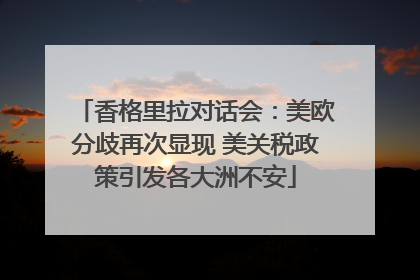 香格里拉对话会：美欧分歧再次显现 美关税政策引发各大洲不安