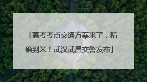 高考考点交通方案来了，精确到米！武汉武昌交警发布