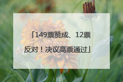 149票赞成、12票反对！决议高票通过