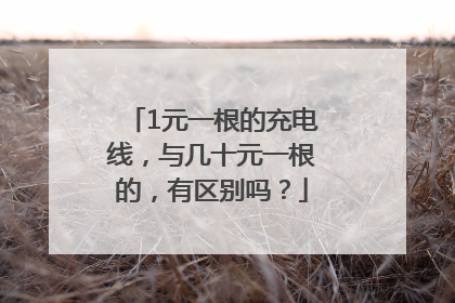 1元一根的充电线，与几十元一根的，有区别吗？