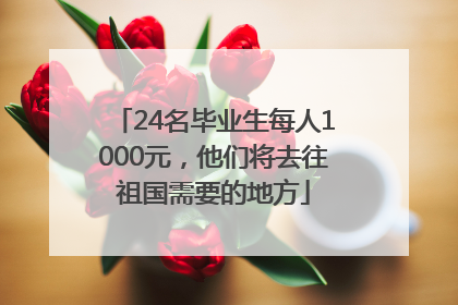24名毕业生每人1000元，他们将去往祖国需要的地方
