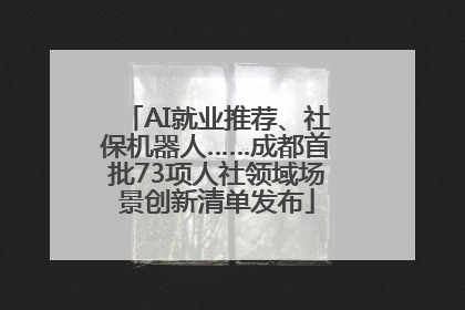 AI就业推荐、社保机器人……成都首批73项人社领域场景创新清单发布