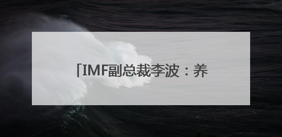 IMF副总裁李波：养老金改革能为资本市场建设提供更多长期资金